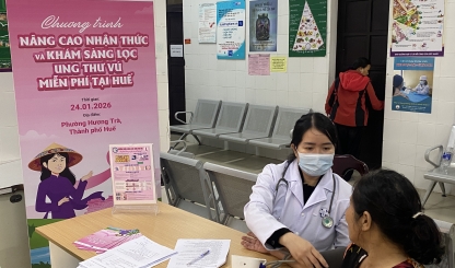 Khám sàng lọc ung thư vú miễn phí cho 200 phụ nữ tại phường Hương Trà, Tp Huế